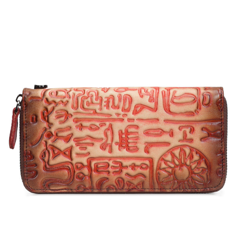 Retro-vintage-leather-clutch-wallet-for-women#VintageClutchWallet