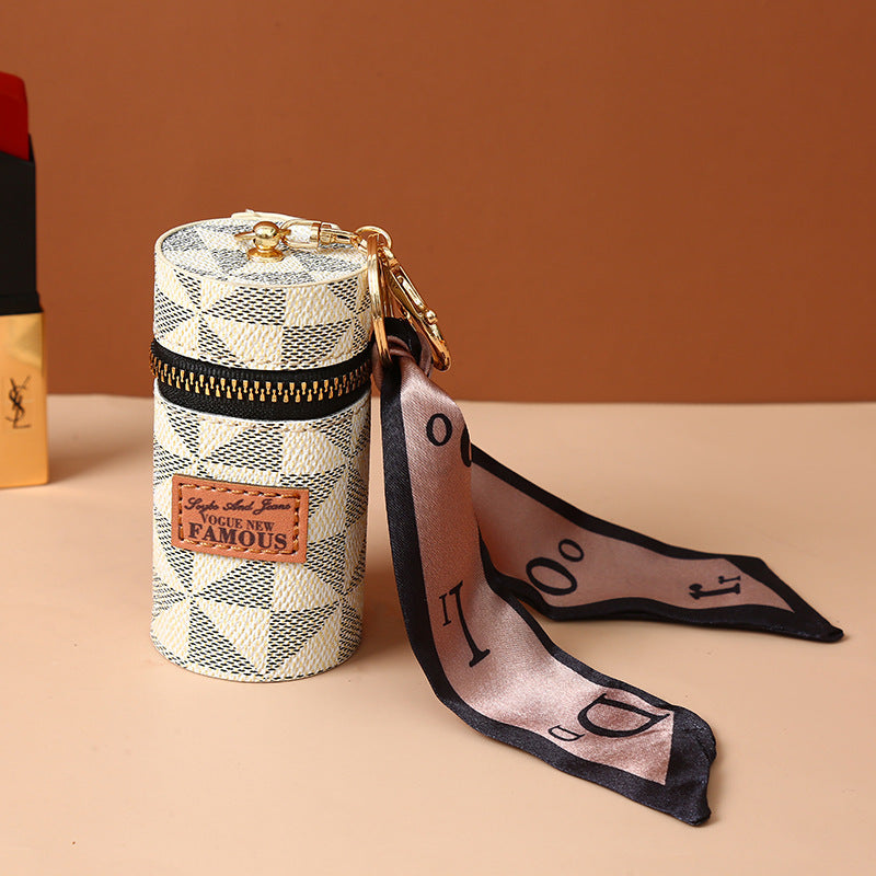 Elegant-PU-wallet-with-floral-pattern-in-plaid-brown#FloralPrint