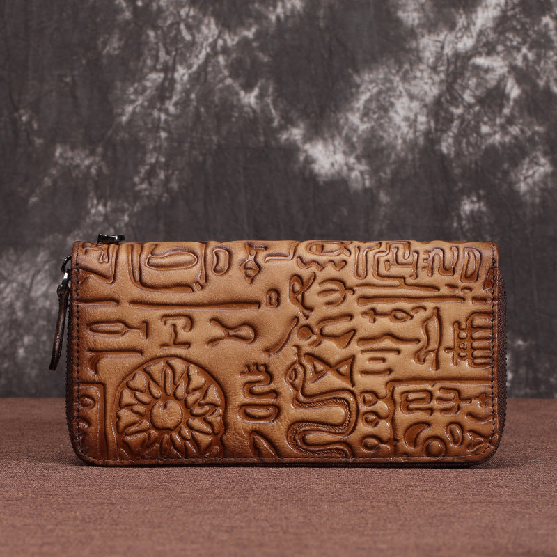 Chic-vintage-clutch-wallet-in-retro-red-leather-#-Leather-Accessory