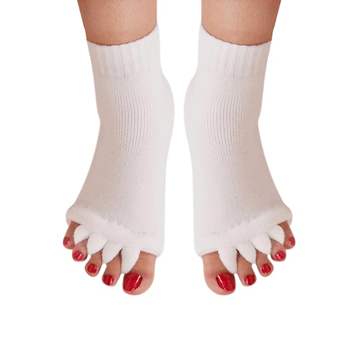Importikaah Cotton Alignment Socks with 5 Toe Separator - Foot Pain  ReliefImportikaah Cotton Alignment Socks - 5 Toe Separator for Foot Pain  Relief