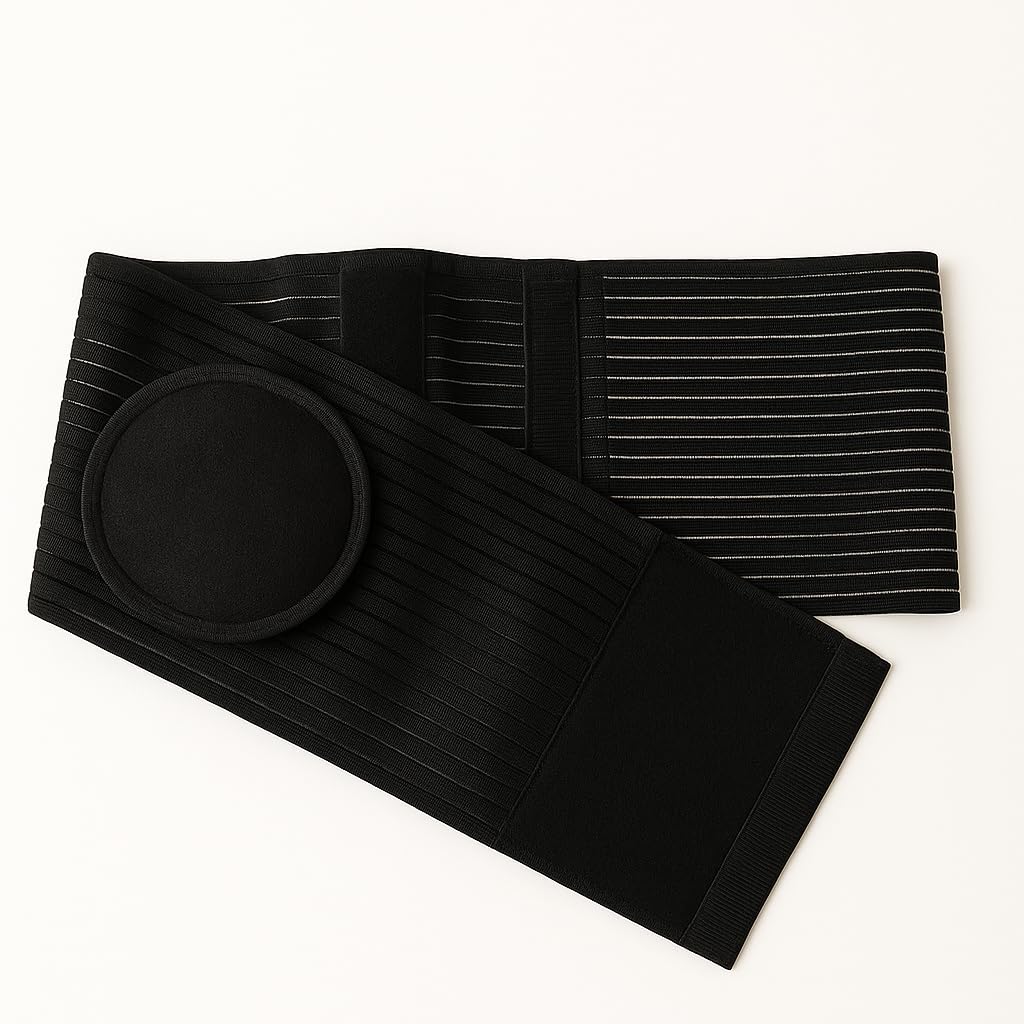 black-hernia-compression-support-belt-front-look
