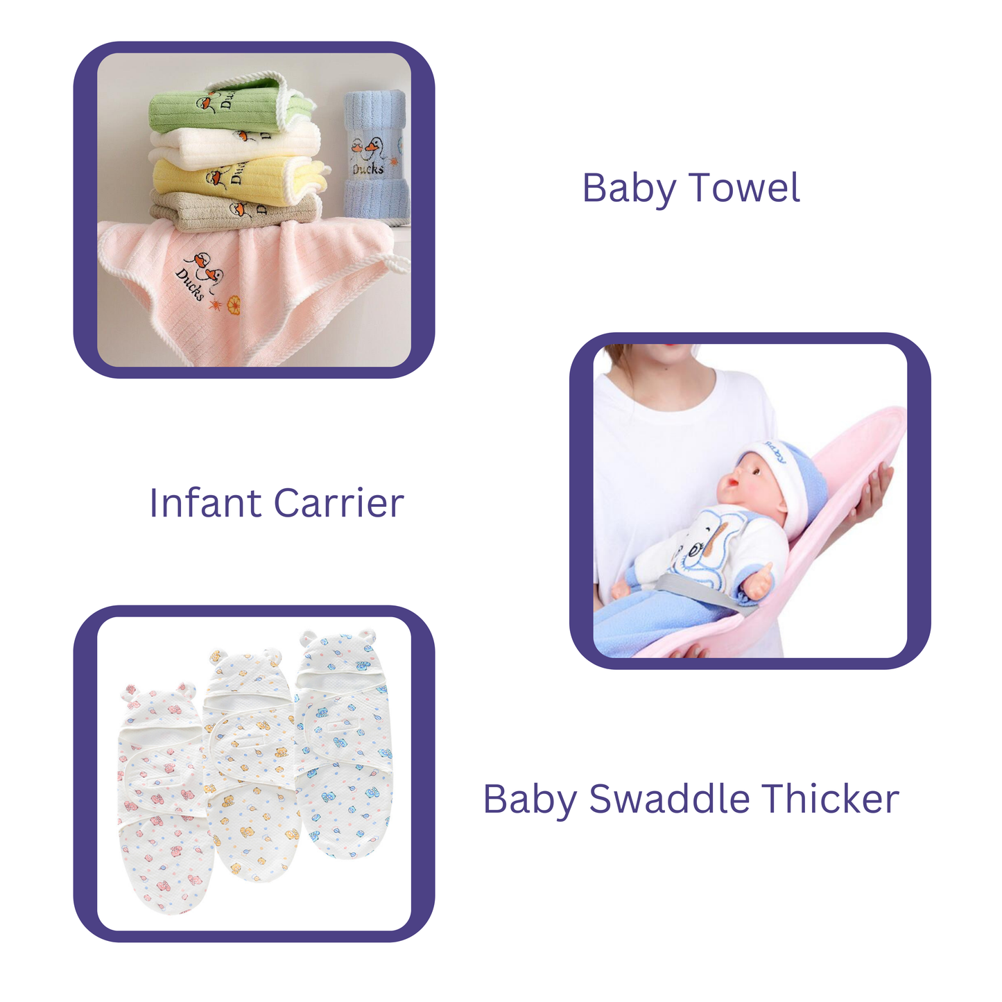 Importikaah Baby Comfort Bundle: Towels, Carriers, and Swaddles for Secure and Soft Care