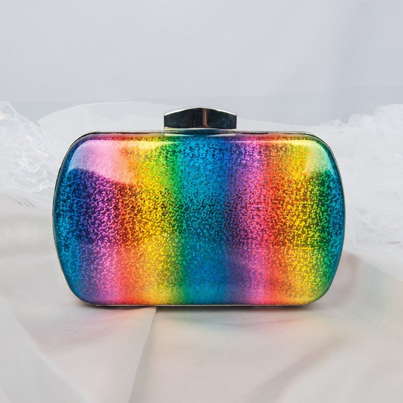 Hard-texture-Korean-style-clutch#RainbowClutch