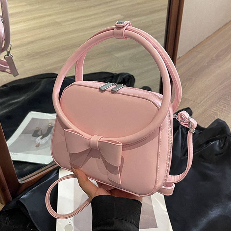 Red-medium-soft-PU-shoulder-bag-with-bow