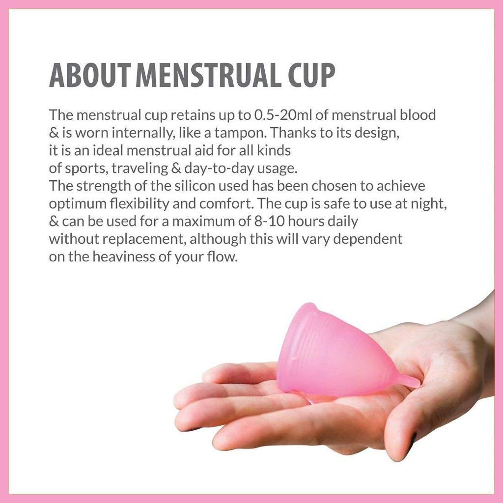 Importikaah Reusable Menstrual Cup MEDIUM LARGE Size For WOMEN GIRLS of ALL AGES (Sanitary Napkins And Tampons Alternative)