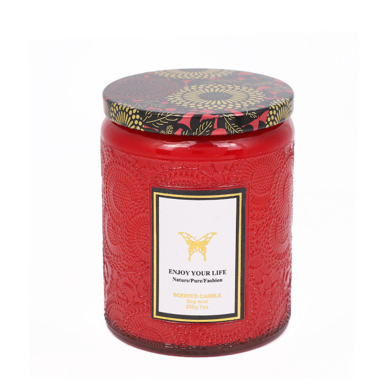 Importikaah Handmade Embossed Glass Fragrance Aromatherapy Soy Candles: Luxurious Gifts