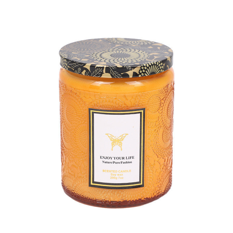 Importikaah Handmade Embossed Glass Fragrance Aromatherapy Soy Candles: Luxurious Gifts