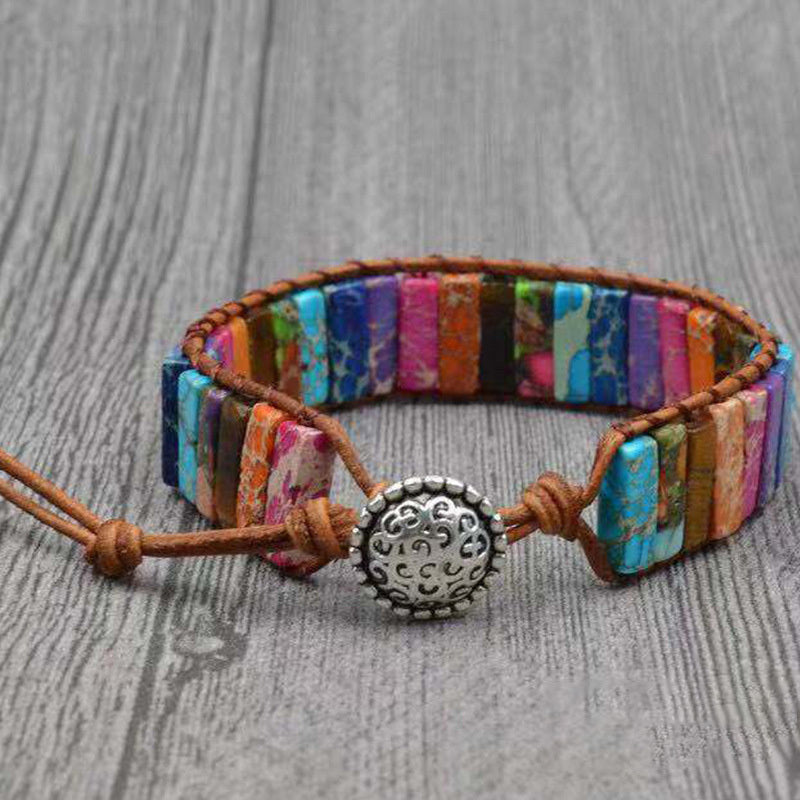 Handcrafted-Multi-Color-Natural-Stone-Wrap-Bracelet