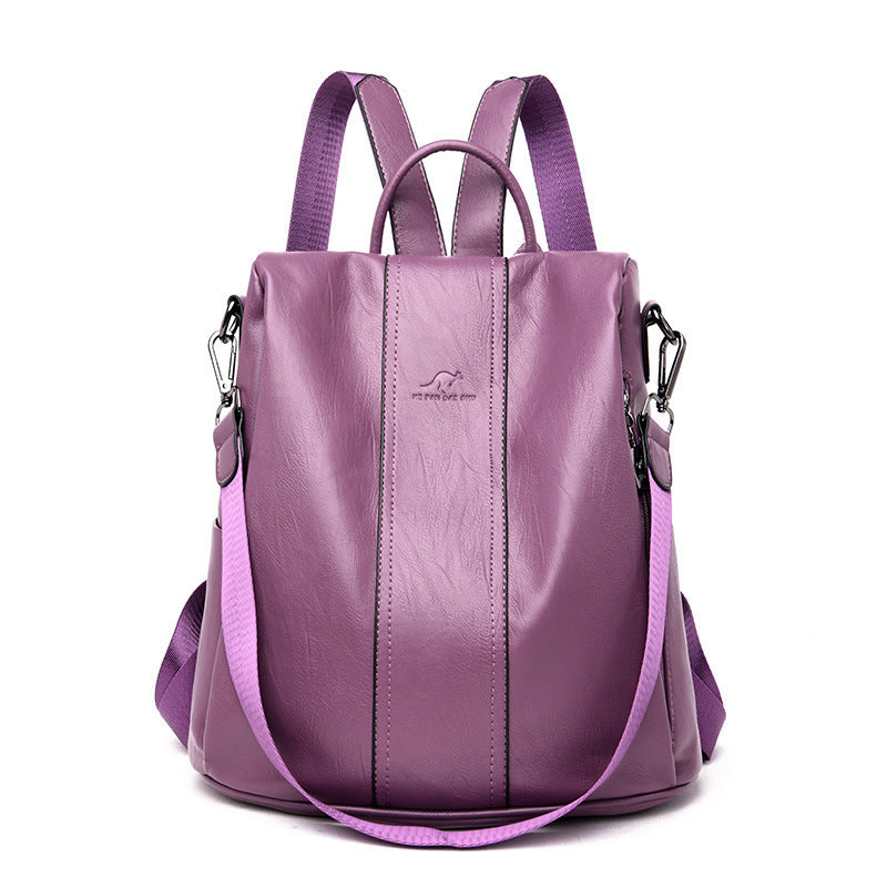 Campus-Chic-Backpack-with-Belt-Decoration-and-Soft-Handle