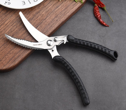 importikaah-stainless-steel-bone-scissors-multi-functional-sharp-blades-semi-automatic-poultry-fish