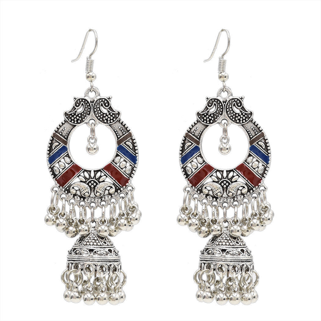 silver-jhumka-earrings-tribal-tassels-intricate-bead-designs