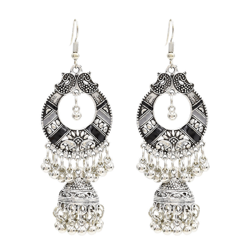 retro-silver-jhumka-earrings-tribal-tassels-ornate-bead-details