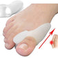 IMPORTIKAAH Silicone Toe Separator Hallux Valgus Bunion Treatment Orthopedic Brace Pair, White -Set of 2