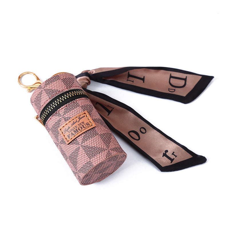 Elegant-PU-wallet-with-floral-pattern-in-plaid-brown#BusinessWallet