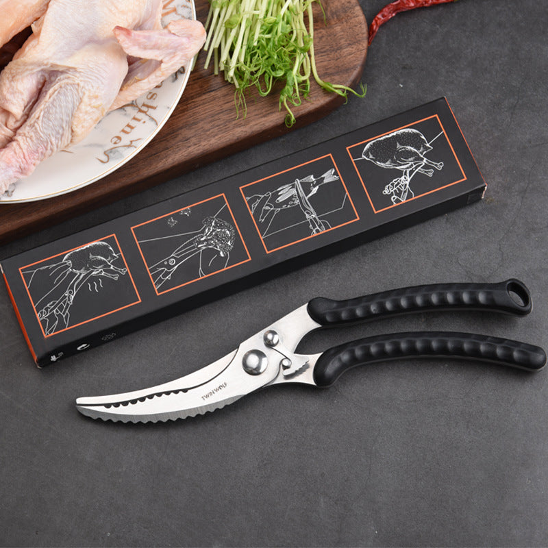 importikaah-chicken-bone-scissors-multi-functional-sharp-stainless-steel-blades-poultry-fish-preparation