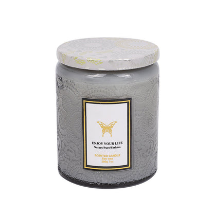 Importikaah Handmade Embossed Glass Fragrance Aromatherapy Soy Candles: Luxurious Gifts