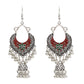 tribal-inspired-silver-jhumka-earrings-intricate-beadwork-flowing-tassels