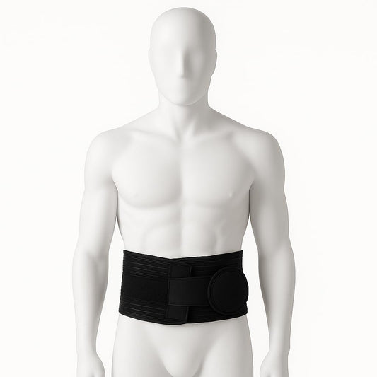 unisex-black-hernia-support-belt-front-view