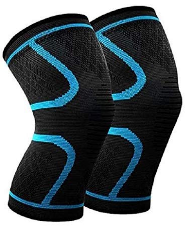 Importikaah-Knee-Sleeve-compression-fit-support-for-Joint-Pain-and-Arthritis-Relief-Grey-Neon-Red-Blue-sleeve