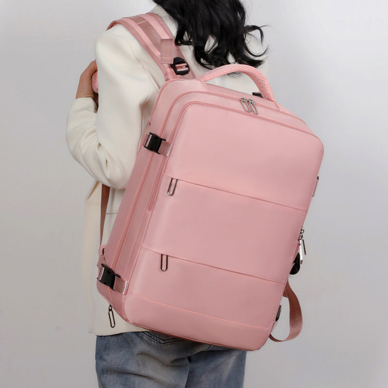 Pink-neutral-design-travel-backpack