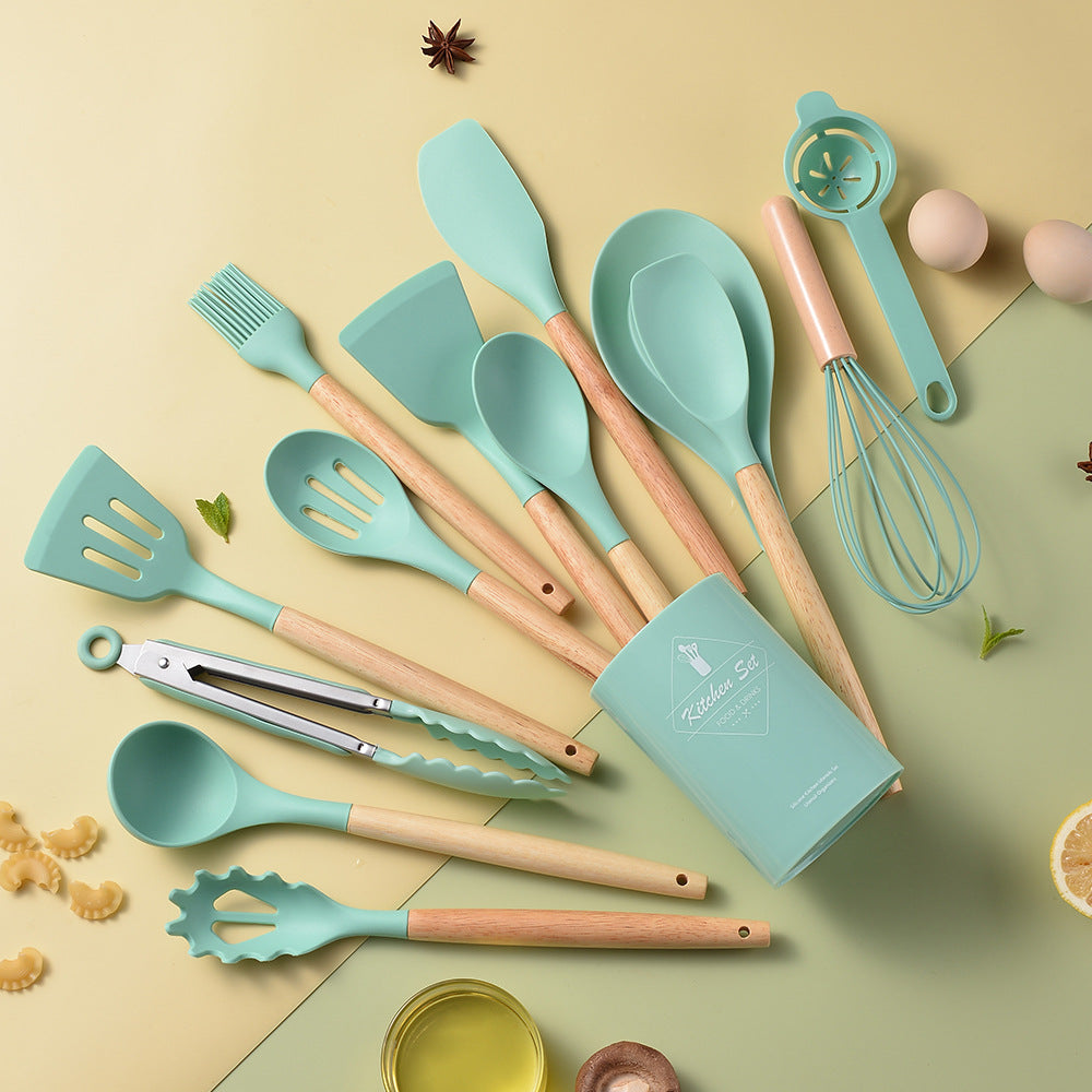 Importikaah's-14-Piece-Silicone-Utensil-Set-Elevate-your-cooking-with-the-Spot-Light-Collection-Non-stick-spatulas-for-a-seamless-kitchen-experience-blue