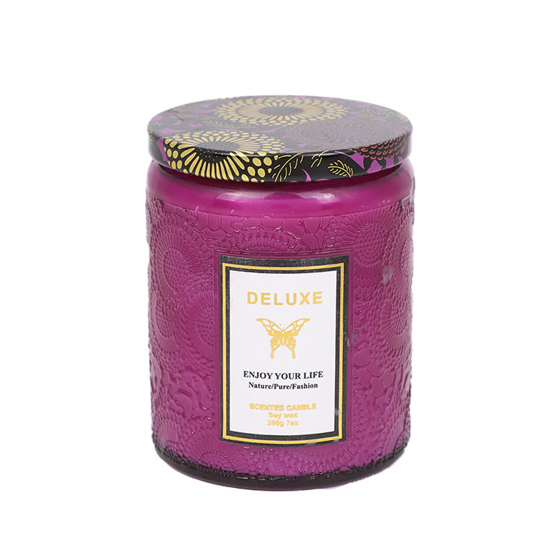 Importikaah Handmade Embossed Glass Fragrance Aromatherapy Soy Candles: Luxurious Gifts