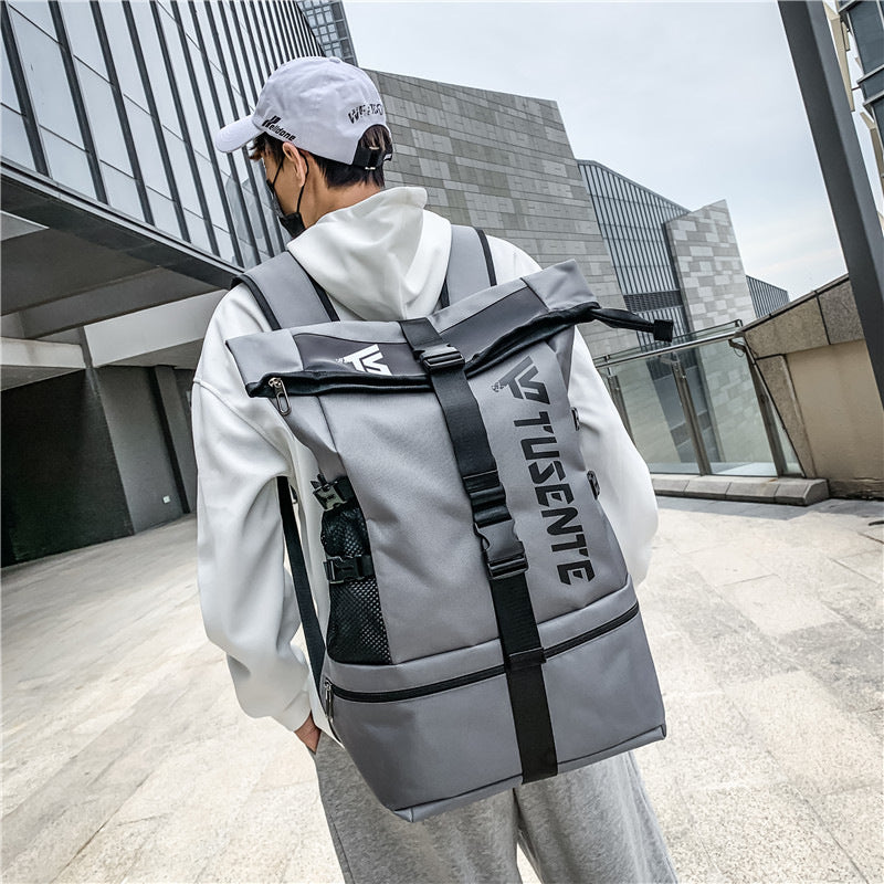 Gray-professional-laptop-backpack-angled-view