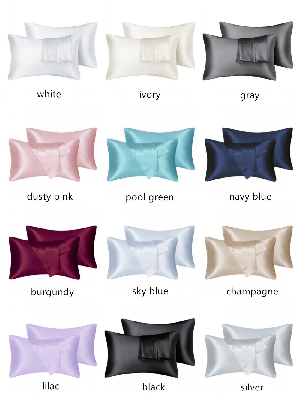 Importikaah-Silk-Pillowcase-single-pack-Elegant-designed-combine-luxury-skincare-haircare-benefits-high-quality-pillowcase-100%-pure-silk-multiple-color