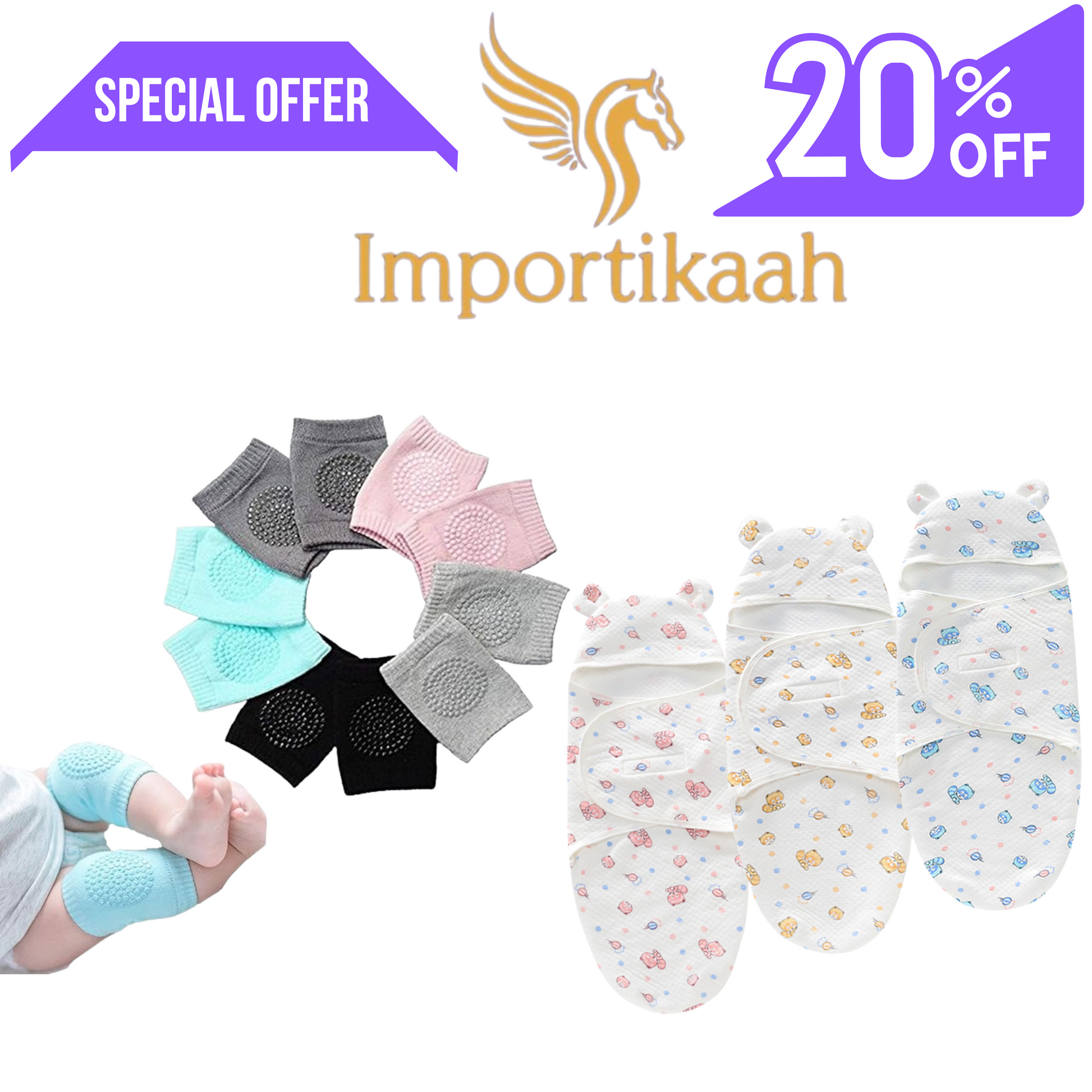 Importikaah-Baby-Knee-Pads-Set-of-2-Pairs-for-Crawling-Protection