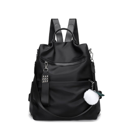 Black-solid-color-travel-bag-with-soft-surface