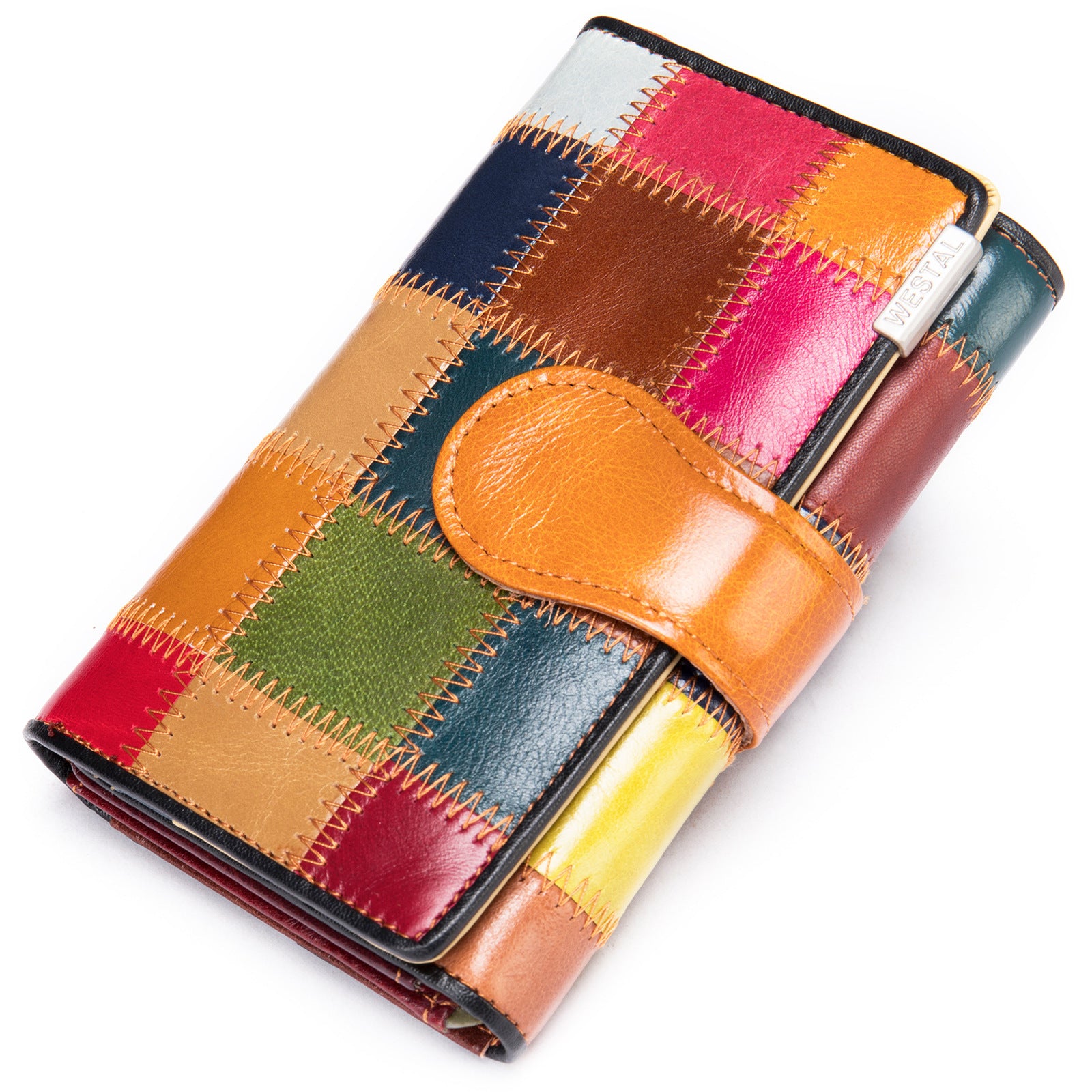 Fashionable-colorful-patchwork-coin-purse#GenuineLeatherPurse 