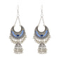 gypsy-style-egyptian-jhumka-earrings-silver-tassels-intricate-beadwork