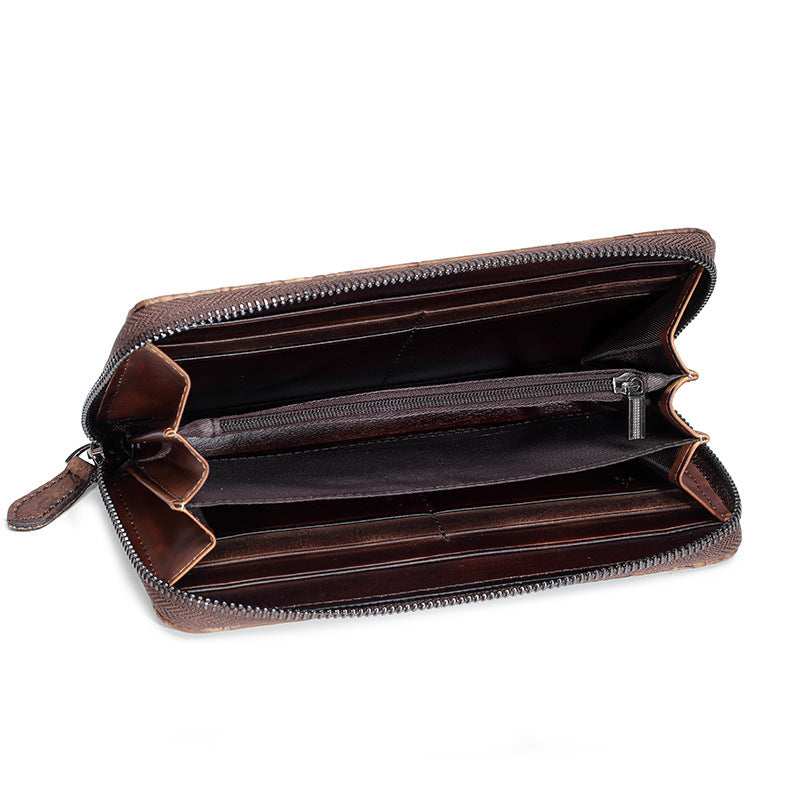 Elegant-retro-coffee-leather-clutch-wallet#TrendyWallet