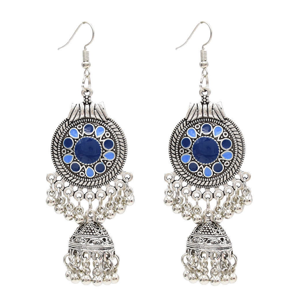 egyptian-jhumka-earrings-silver-finish-gypsy-inspired-beadwork