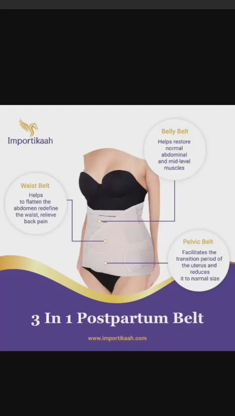 How To Wear The 3 Pieces Of The 3-in-1 Postpartum Belly Wrap