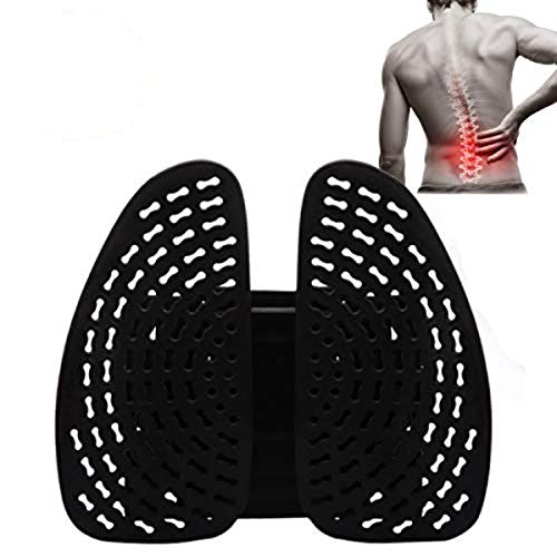 Importikaah Lumbar, Back Support Double Wing Orthopedic Seat Cushion Pillow With Adjustable Strap For Car, Black