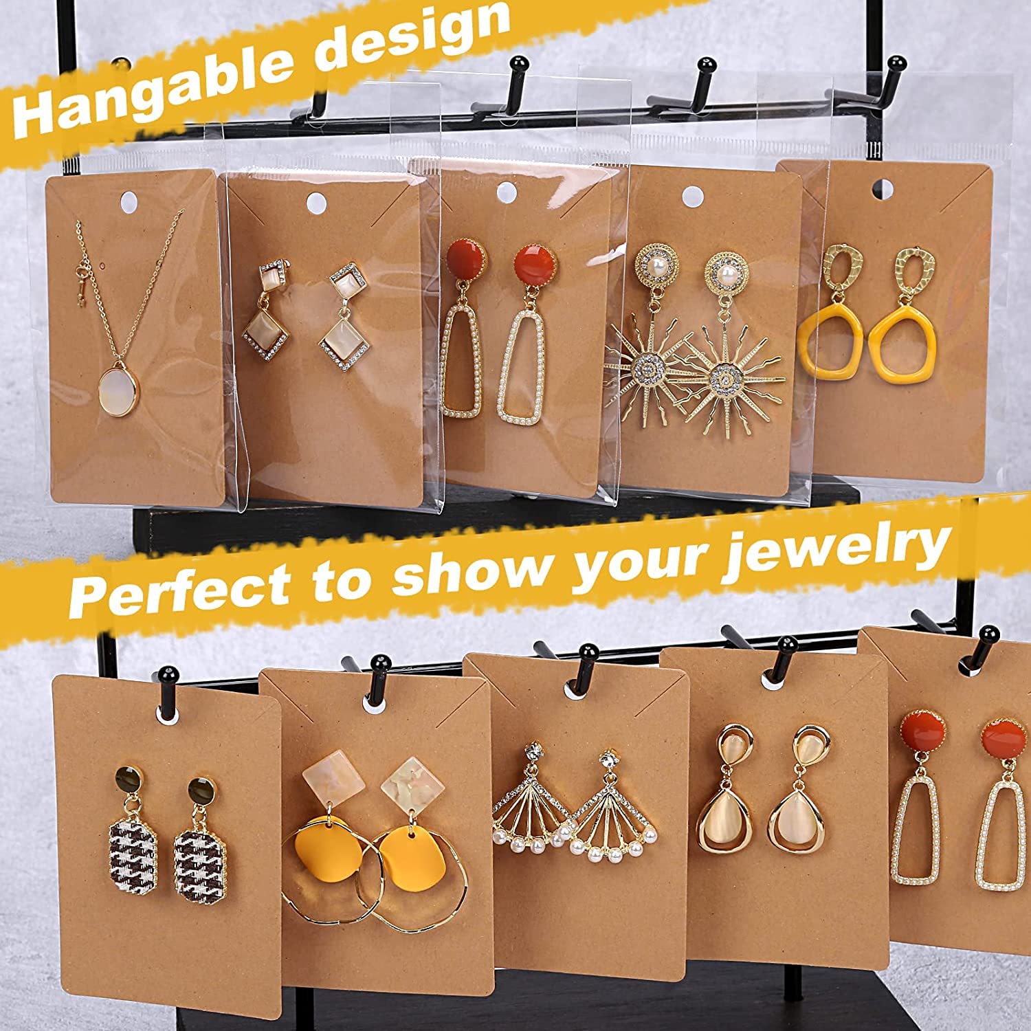 Importikaah Earring Cards  Earring Holder Cards with Bags Earring Di