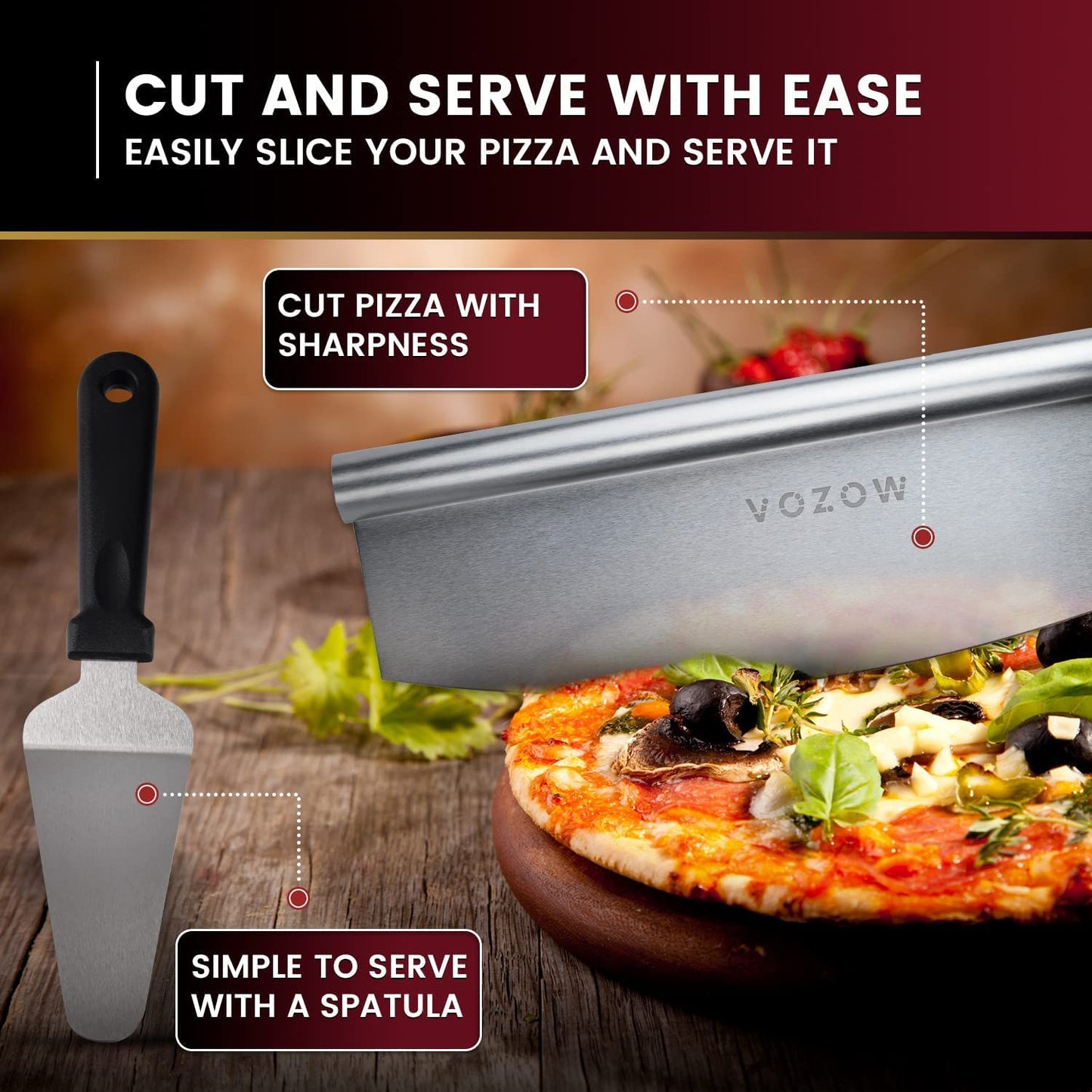 Luxurious Pizza-Paddle-Comes-with-Pizza-Cutter