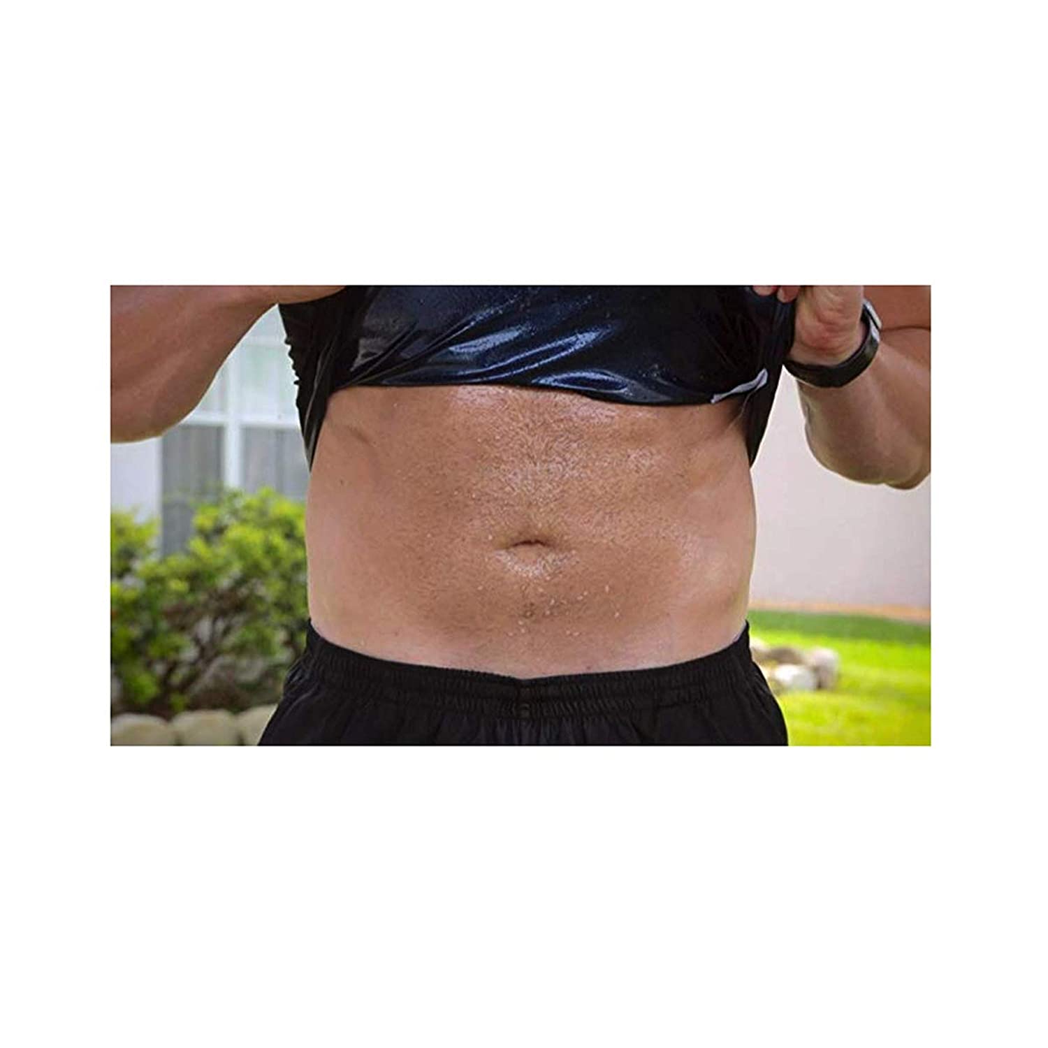 Sweat Shaper Premium Workout Tank Top Slimming Polymer Weight Loss Sauna  Vest, Black