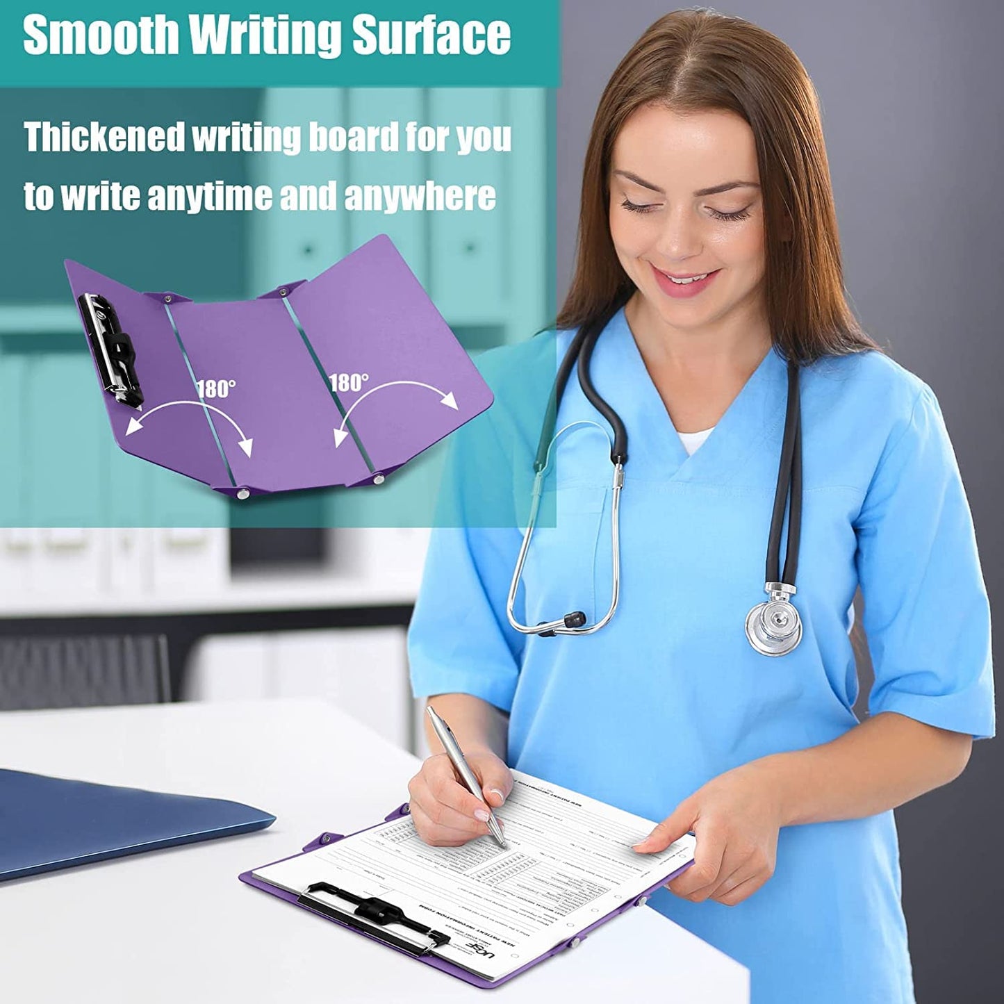 Importikaah-Nursing-Clipboard-Foldable-3-layers-alluminium-nurse-clipboard-pocket-clipboard